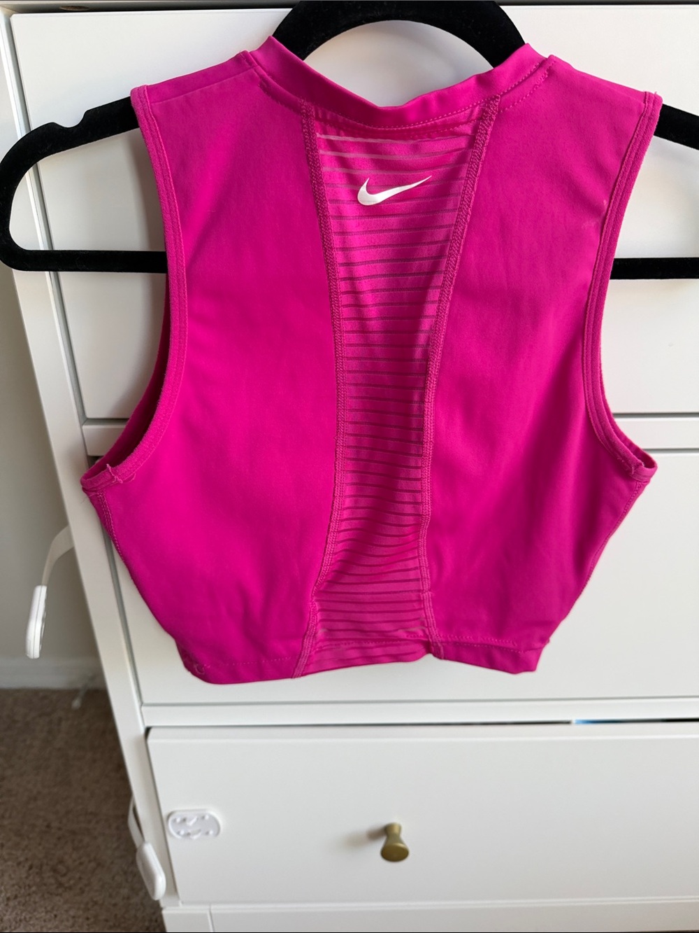 Nike Hot Pink Women's Athletic Crop Top with Mesh Back